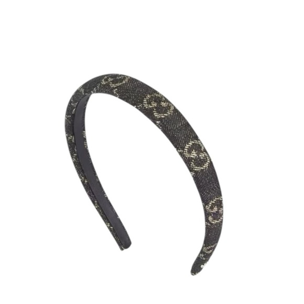 Gucci GG‎ Black Canvas Denim Logo Headband